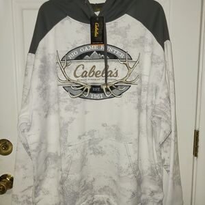 Cabela's Gray and White Hoodie
